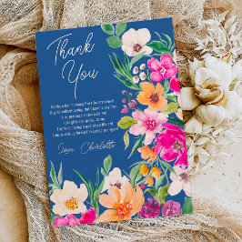 Tarjeta De Agradecimiento Guión de flores silvestres brillantes y audaces pa