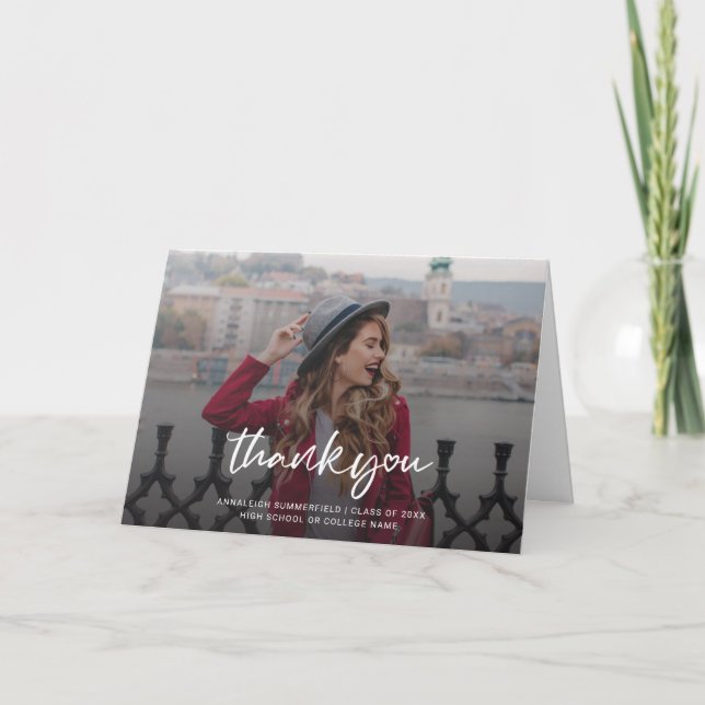 Tarjeta De Agradecimiento Guión de foto de grado 2025 (Anverso)