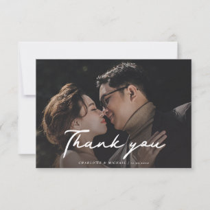 Tarjeta De Agradecimiento Guión de Fotos del Día de la Boda Letra a Mano