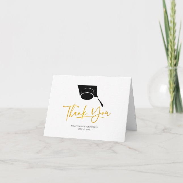 Tarjeta De Agradecimiento Guión De Graduación 2025 Grad Cap (Anverso)