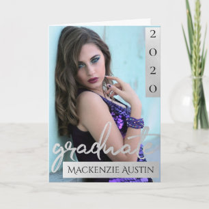 Tarjeta De Agradecimiento Guión de graduación plateado Keepsake de pincel