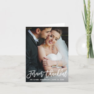 Tarjeta De Agradecimiento Guión de pincel para siempre Boda de agradecimient