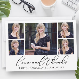 Tarjeta De Agradecimiento Guión de tinta de caligrafía moderna 5 Graduación 