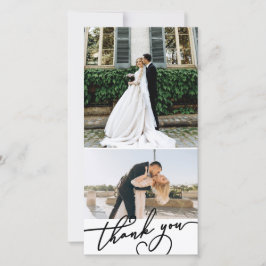 Tarjeta De Agradecimiento Guión Encantador Gracias Por 2 Fotos Bodas