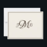 Tarjeta De Agradecimiento Guión floreciente de monograma clásico Ecru y sepi<br><div class="desc">Elegante, profesional Ecru & Sepia Flourish Script monogramado plano tarjeta de agradecimiento da un ambiente clásico del mundo antiguo. Perfecto para la correspondencia comercial. Estas son tarjetas de notas planas. Si quieres tarjetas dobladas, ve a la parte inferior de la página donde dice "Transferir este diseño" y selecciona Tarjeta de...</div>