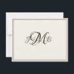 Tarjeta De Agradecimiento Guión floreciente de monograma clásico Ecru y sepi<br><div class="desc">Elegante, profesional Ecru & Sepia Flourish Script monogramado plano tarjeta de agradecimiento da un ambiente clásico del mundo antiguo. Perfecto para la correspondencia comercial. Estas son tarjetas de notas planas. Si quieres tarjetas dobladas, ve a la parte inferior de la página donde dice "Transferir este diseño" y selecciona Tarjeta de...</div>