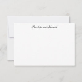 Tarjeta De Agradecimiento Guión formal moderno Minimalista blanco negro 