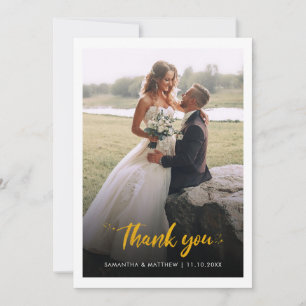 Tarjeta De Agradecimiento Guión fotográfico Boda moderno