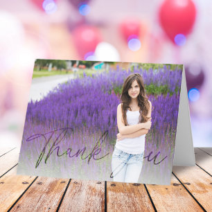 Tarjeta De Agradecimiento Guión fotográfico Minimalista moderno simple