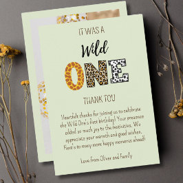 Tarjeta De Agradecimiento Guión fotográfico Wild One Green