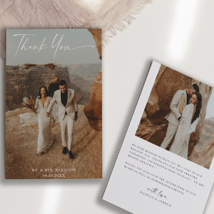 Tarjeta De Agradecimiento Guión Manuscrito Boda 2-Foto 
