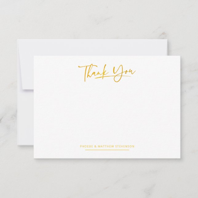 Tarjeta De Agradecimiento Guión manuscrito minimalista Gracias (Anverso)