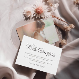 Tarjeta De Agradecimiento Guión manuscrito moderno foto en blanco negro