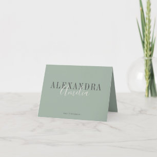 Tarjeta De Agradecimiento Guion minimalista boho verde sage personalizado ne
