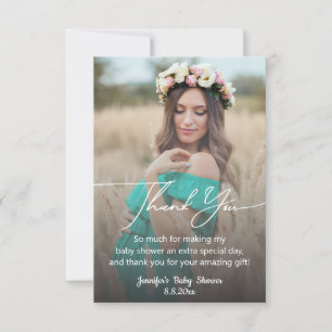 Tarjeta De Agradecimiento guión minimalista elegante ducha bebé foto desvane