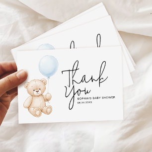 Tarjeta De Agradecimiento Guión Minimalista moderno Teddy Bear Baby Shower