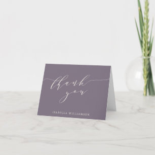 Tarjeta De Agradecimiento Guión minimalista Morado oscuro Personalizado de d