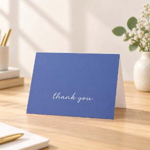 Tarjeta De Agradecimiento Guión moderno azul doblado