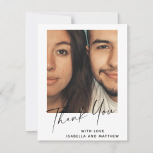 Tarjeta De Agradecimiento Guión moderno minimalista personalizado foto perso