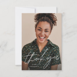 Tarjeta De Agradecimiento Guión moderno simple graduación de una foto