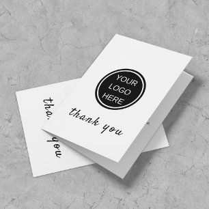 Tarjeta De Agradecimiento Guión para el logotipo de negocios blanco y negro