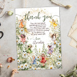 Tarjeta De Agradecimiento Guión Purpurina de las flechas de flores de color<br><div class="desc">Nuestro mágico diseño de fiesta de cumpleaños con temática de hadas pixie está hecho con delicados ilustraciones acuarelas,  brillantes toques de purpurina de oro y una vibrante variedad de hadas coloridas bailando en un jardín floral y caprichoso lleno de margaritas.</div>