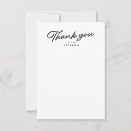 Tarjeta De Agradecimiento Guión retro graduación gris simple