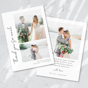 Tarjeta De Agradecimiento Guión romántico Boda fotográfico múltiple