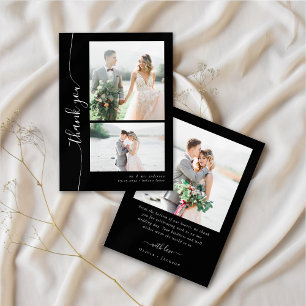 Tarjeta De Agradecimiento Guión romántico Boda fotográfico múltiple