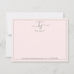 Tarjeta De Agradecimiento Guión rosa Rubor personalizado desde el escritorio