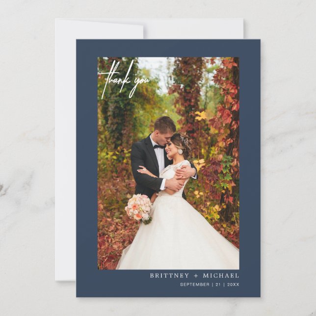 Tarjeta De Agradecimiento Guión sencillo polvoriento de la Marina Foto moder (Anverso)