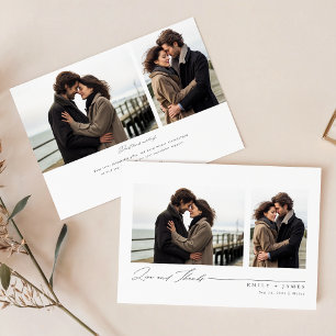 Tarjeta De Agradecimiento Guión simple 4 Boda fotográfico