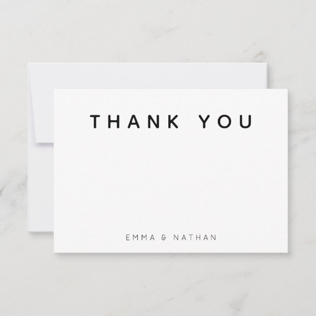 Tarjeta De Agradecimiento Guión Simple Boda (Anverso)
