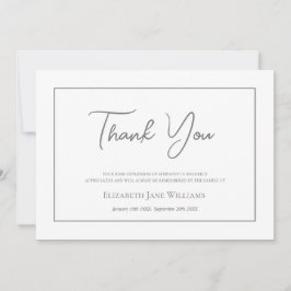 Tarjeta De Agradecimiento Guión simple de interrupción del funeral