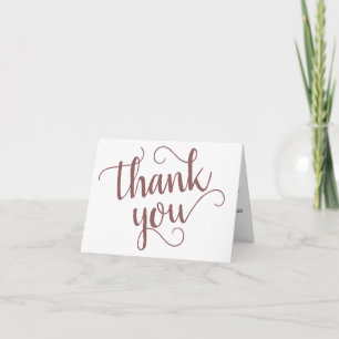 Tarjeta De Agradecimiento Guión simple de tazas Rosa del desierto Corazón