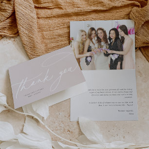 Tarjeta De Agradecimiento Guión simple   Foto personalizada elegante
