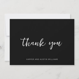 Tarjeta De Agradecimiento Guión Simple Gracias Negro