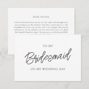 Tarjeta De Agradecimiento Guión Simple Moderno Para El Día De La Boda De Mi