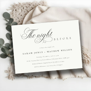 Tarjeta De Agradecimiento Guión simple Noche blanca negra antes de invitar