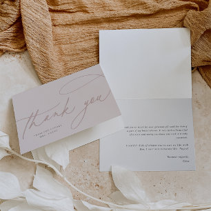 Tarjeta De Agradecimiento Guión simple Personalizado elegante