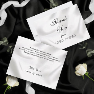 Tarjeta De Agradecimiento Guión Simple y Elegante Negro y Blanco Personaliza