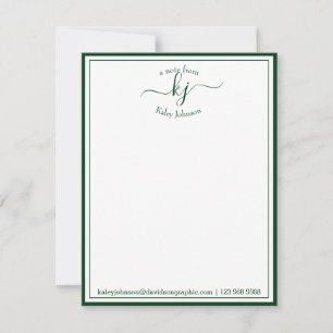 Tarjeta De Agradecimiento Guión verde personalizado desde el escritorio de