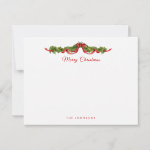 Tarjeta De Agradecimiento Guirnalda de acuarela Feliz Navidad 