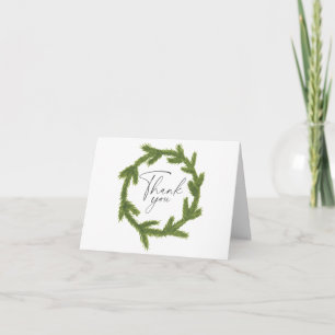 Tarjeta De Agradecimiento Guirnalda de Navidad en acuarela invierno elegante