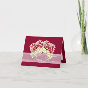 Tarjeta De Agradecimiento Guirnalda de orquídea doble marfil rosa Gracias el