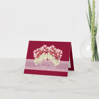Tarjeta De Agradecimiento Guirnalda de orquídea doble marfil rosa Gracias el