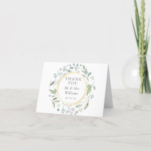 Tarjeta De Agradecimiento Guirnalda de Verdor Boda Dorada
