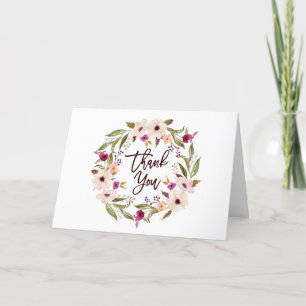 Tarjeta De Agradecimiento Guirnalda floral bohemio caprichosa