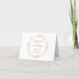Tarjeta De Agradecimiento Guirnalda floral elegante simple