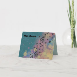 Tarjeta De Agradecimiento Guitar Chica Bat Mitzvah Gracias